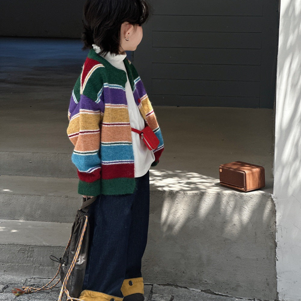 【90-150】裾折り返しストレートワイドデニム