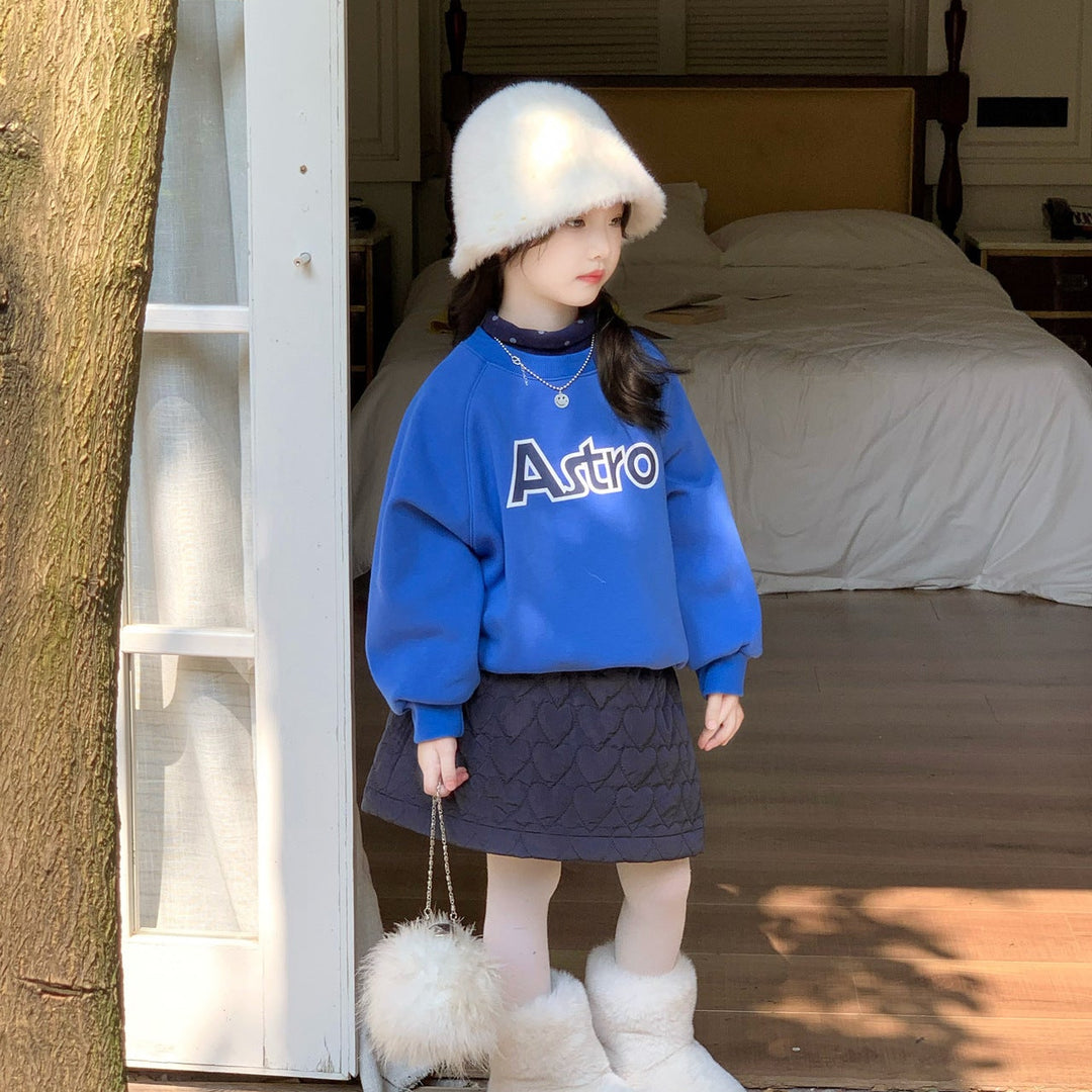 【90-140】ハート柄キルティングスカート