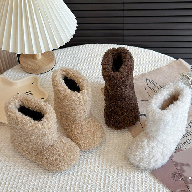 【13.5-21.0】ふわもこショートブーツ