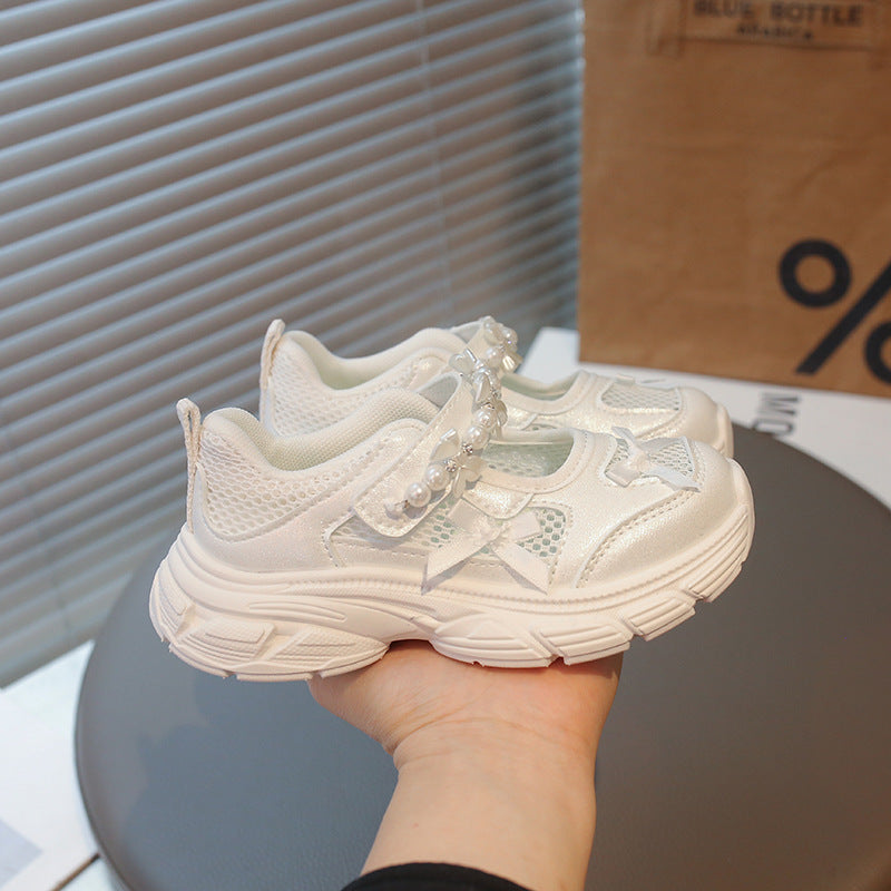 【16.5-22.0】デコラティブデザインメッシュシューズ