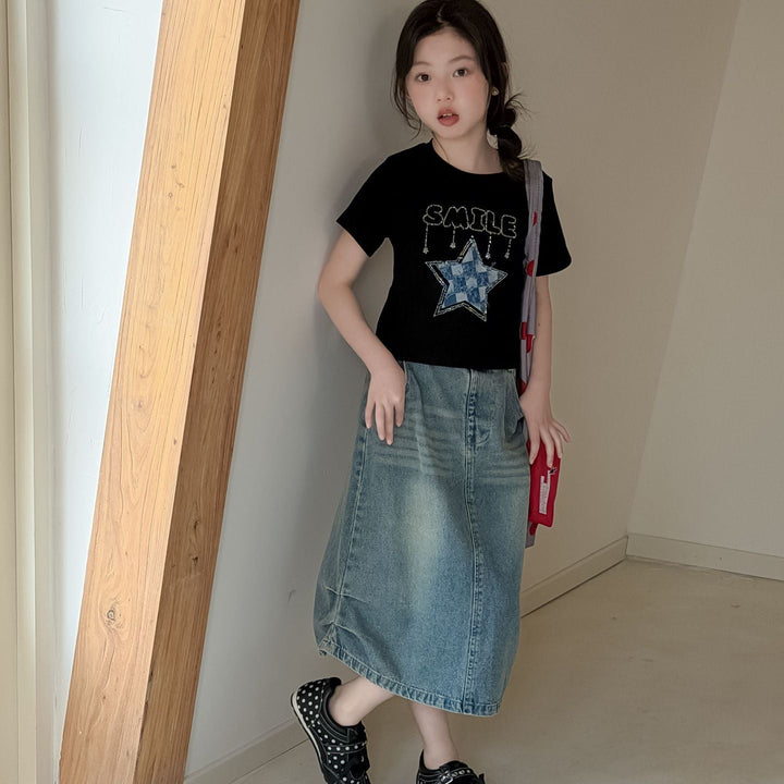 【100-150】SMILE＆STAR Tシャツ