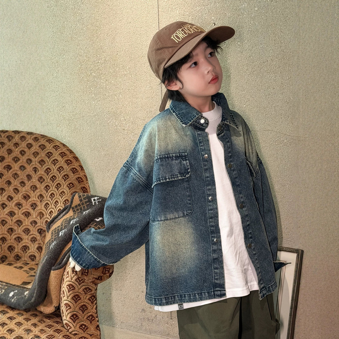 【100-150】ウォッシュドデニムジャケット