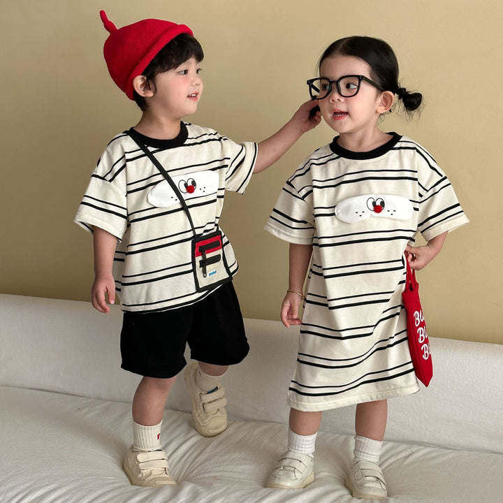【80-150】フロントワッペンTシャツワンピース