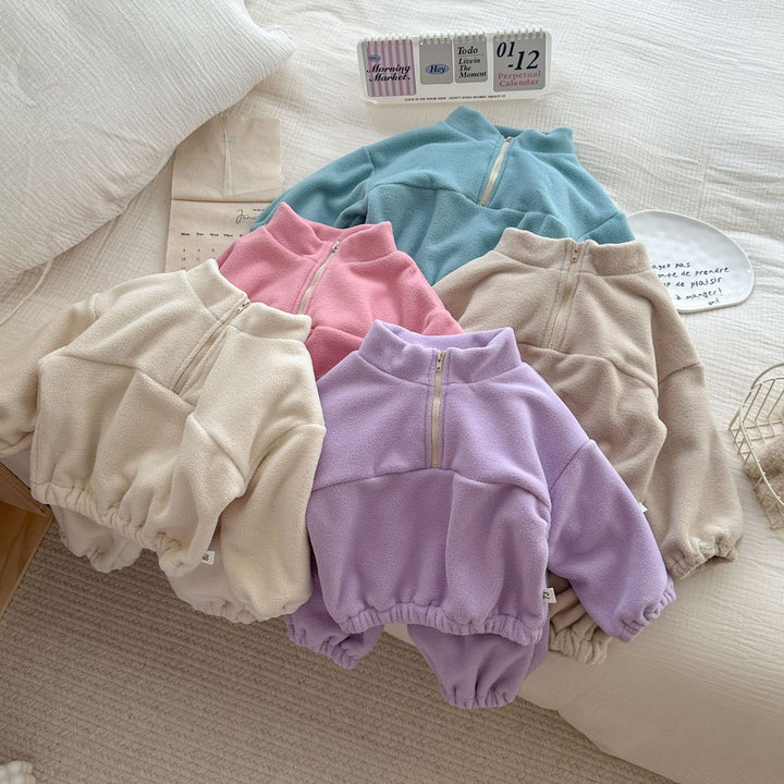 【73-130】ハーフジップカラーセットアップ