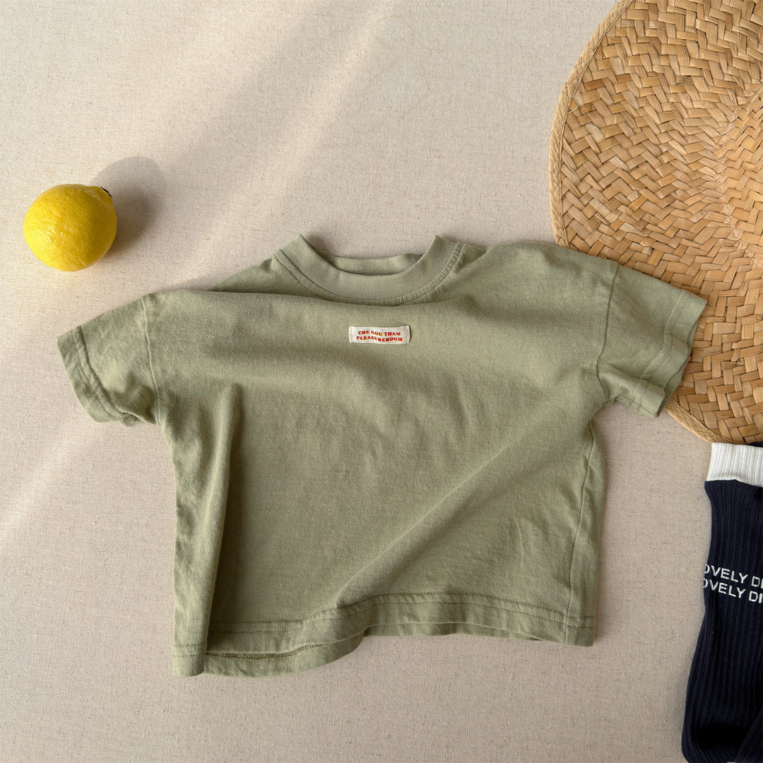 【80-130】ワンポイントシンプルTシャツ