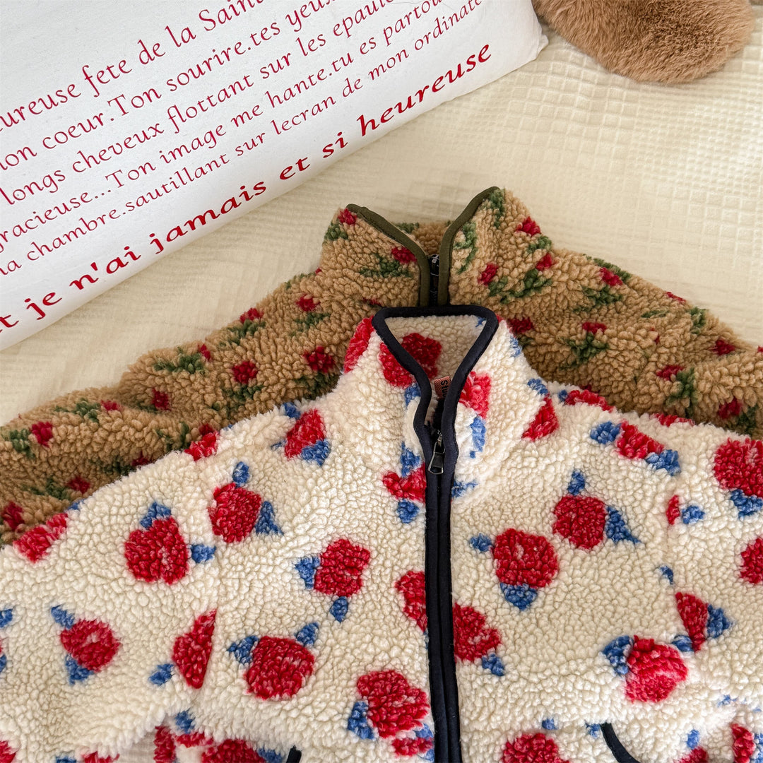 【80-130】花柄フリースジャケット