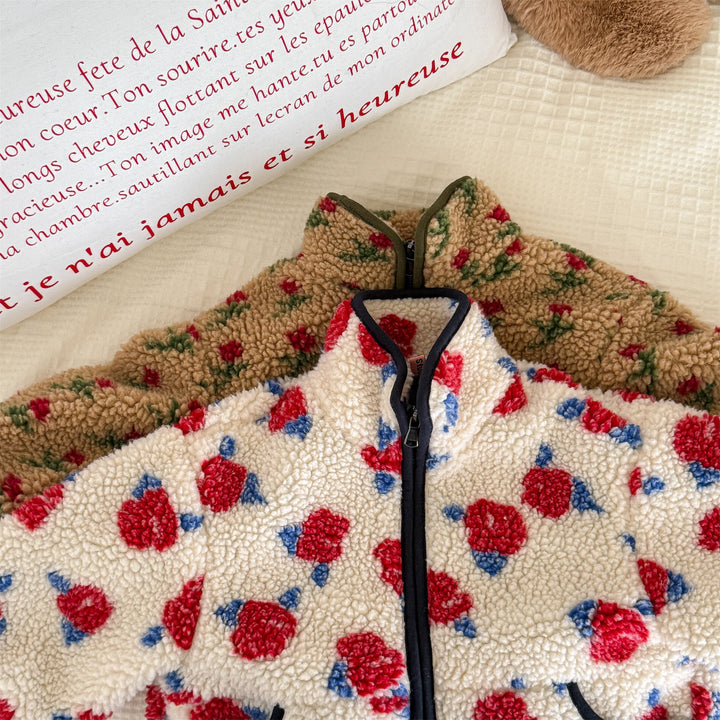 【80-130】花柄フリースジャケット