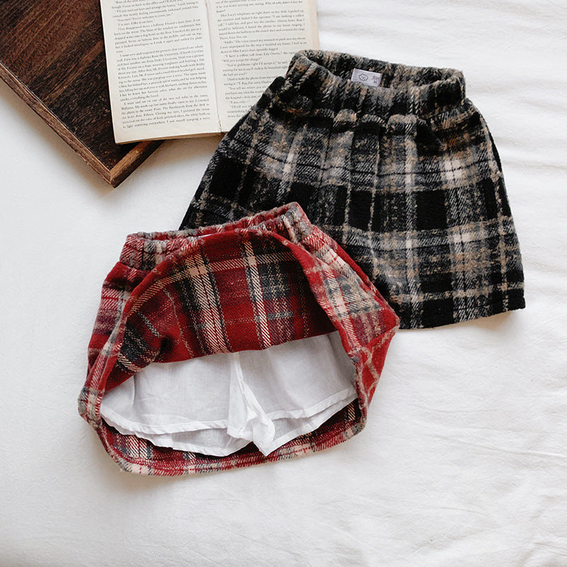 【90-150】チェック柄ミニスカート