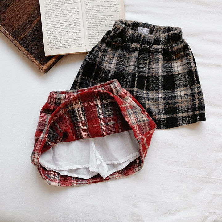 【90-150】チェック柄ミニスカート