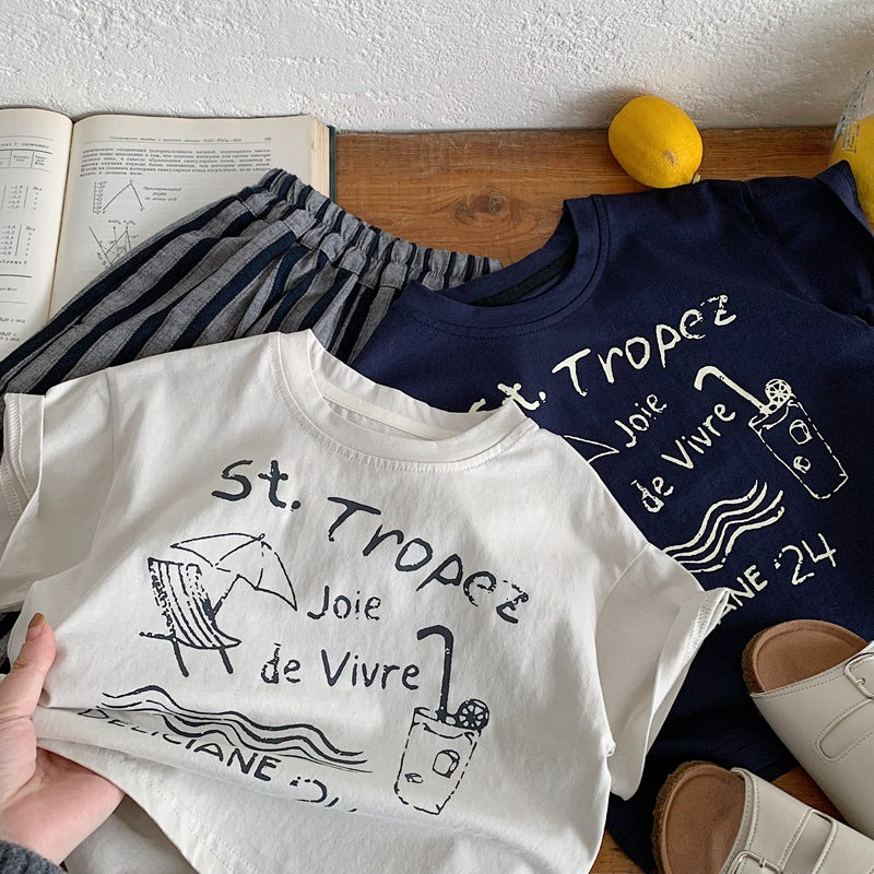 【80-130】マリンデザインTシャツ