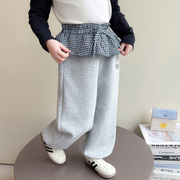 【90-140】レイヤード風スウェットパンツ