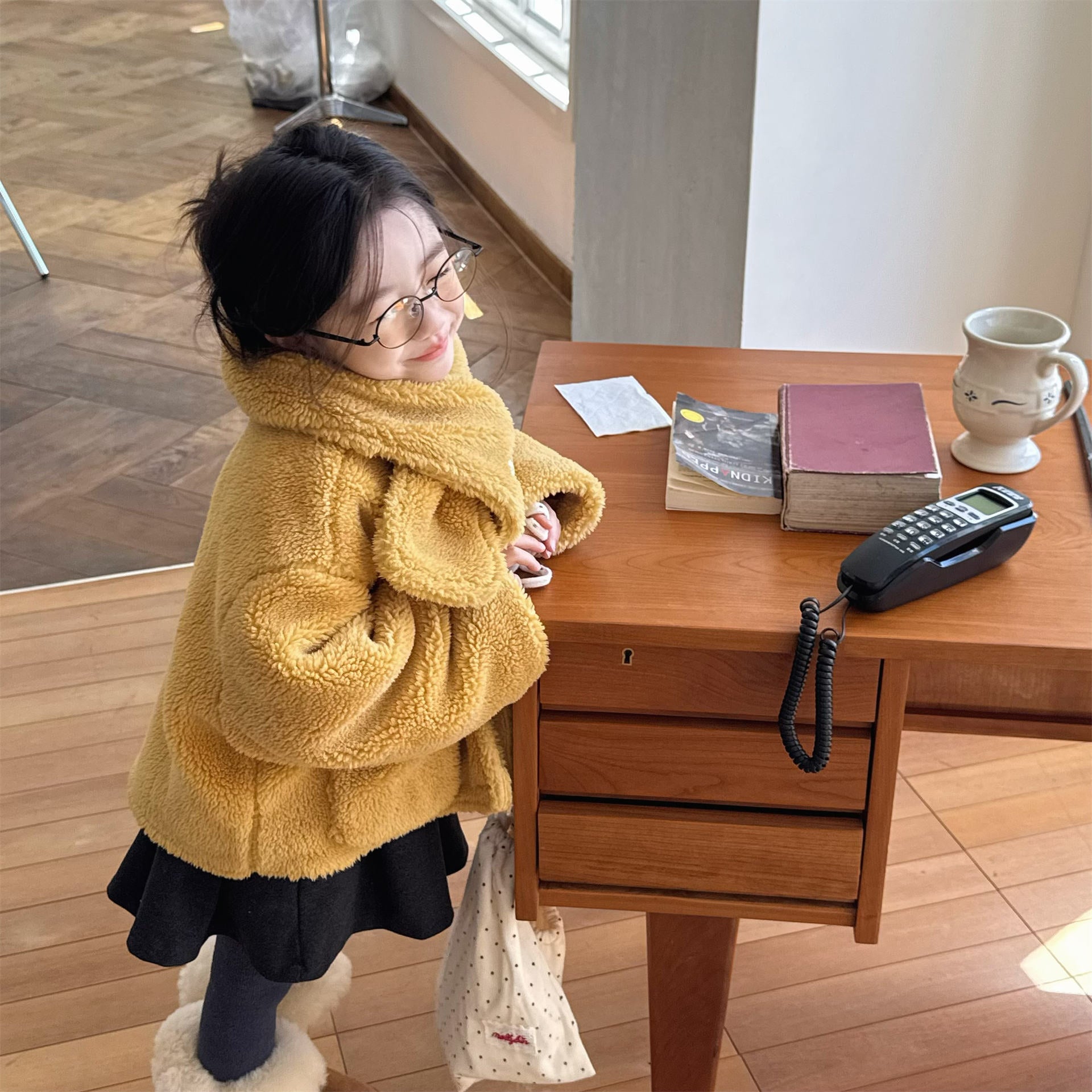 80-130】マフラー付きボアジャケット｜ELMO-こども服エルモ- – こども