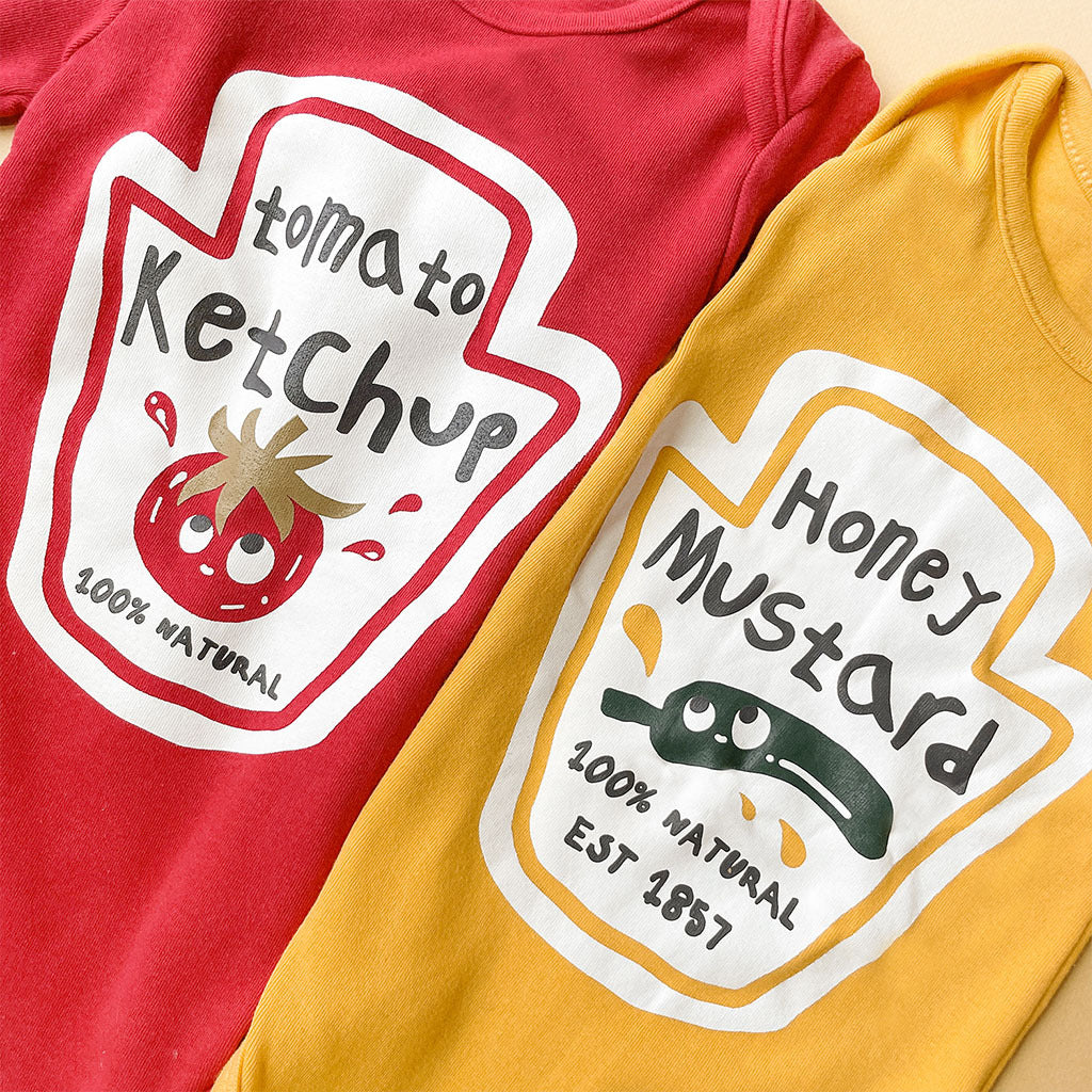 【73-90】ケチャップ＆マスタードロンパース
