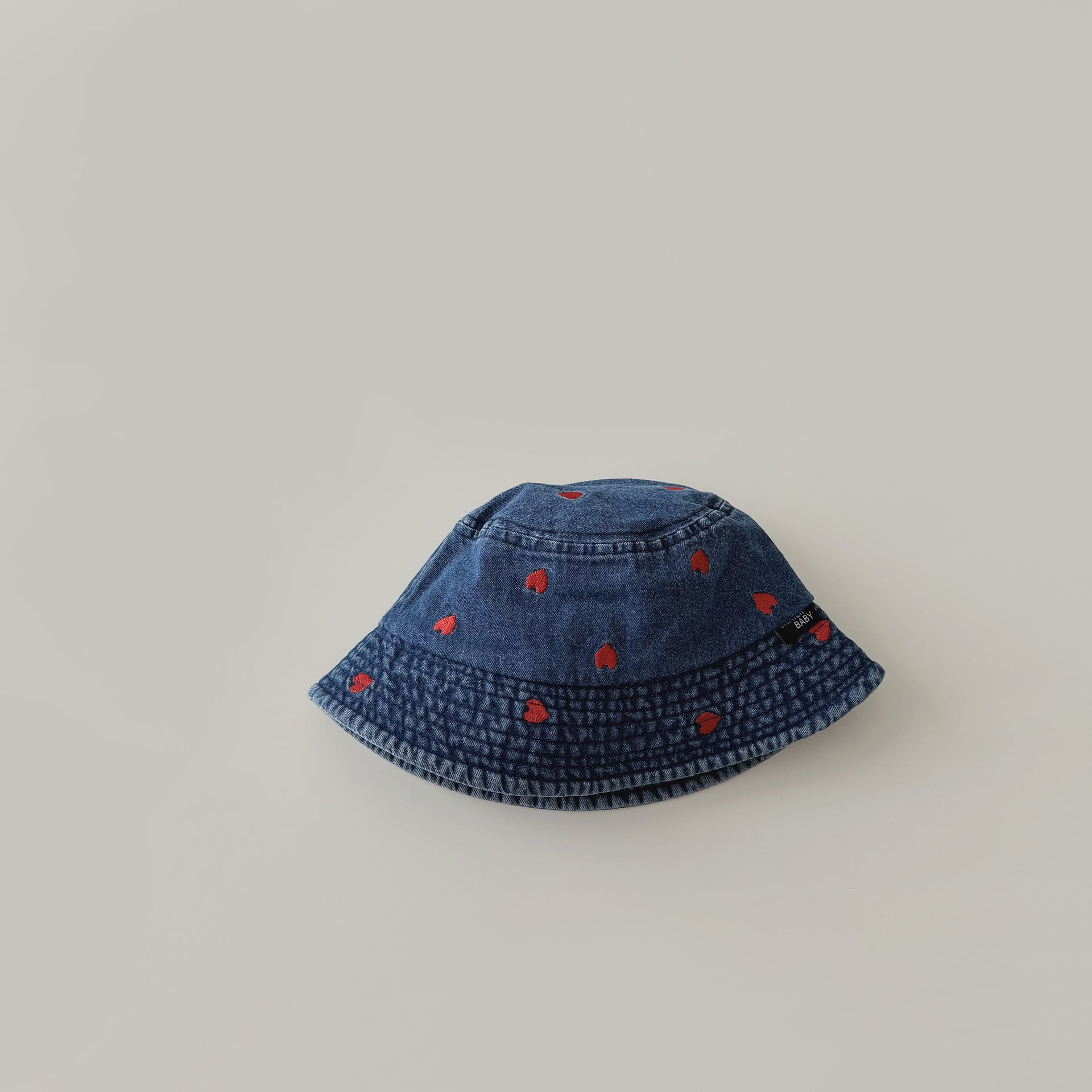 50-52cm】ハート刺繍デザインデニムハット｜ELMO-こども服エルモ
