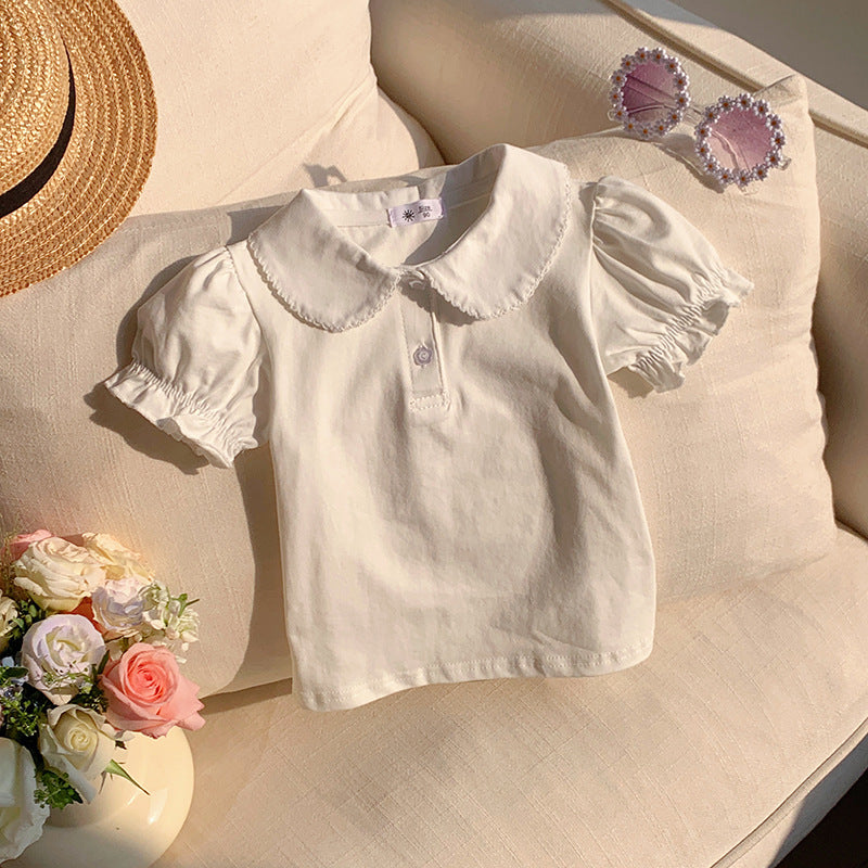 【90-140】パフスリーブポロシャツ