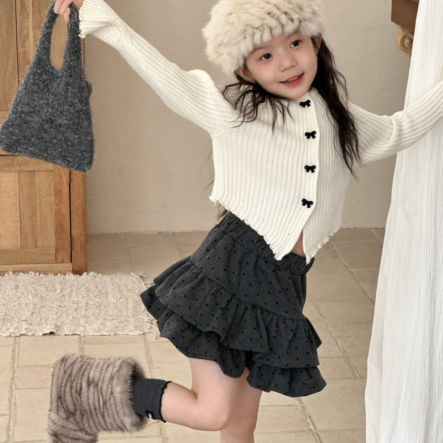 【90-150】ヘムデザインリブカーディガン