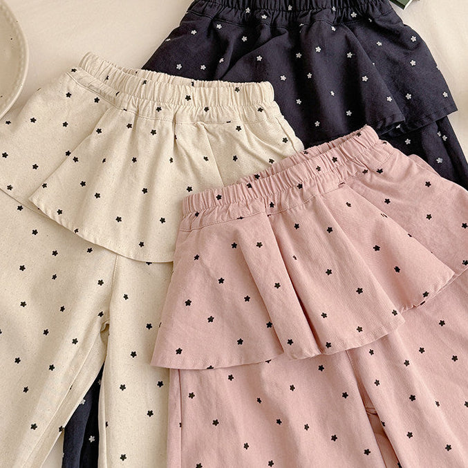 【90-150】レイヤード風星柄パンツ
