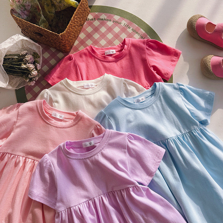 【90-140】シンプルフレアワンピース