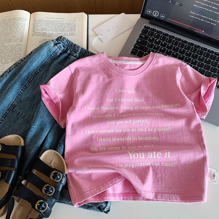 【90-140】ロゴデザインTシャツ