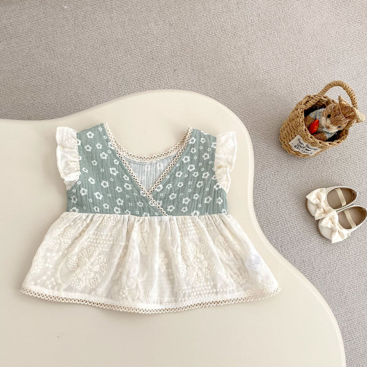 【73-110】花柄カシュクールトップス×ブルマセット