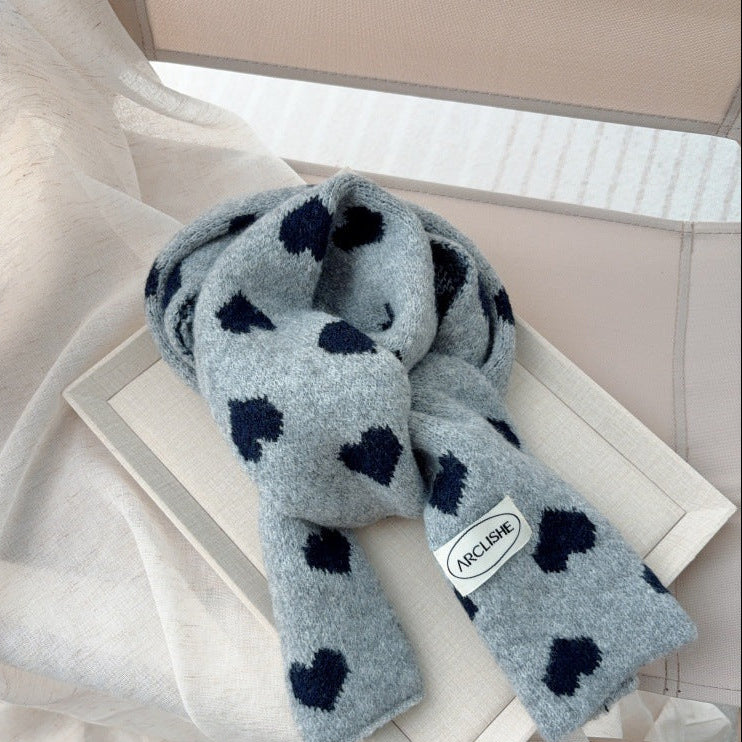 ハート柄マフラー