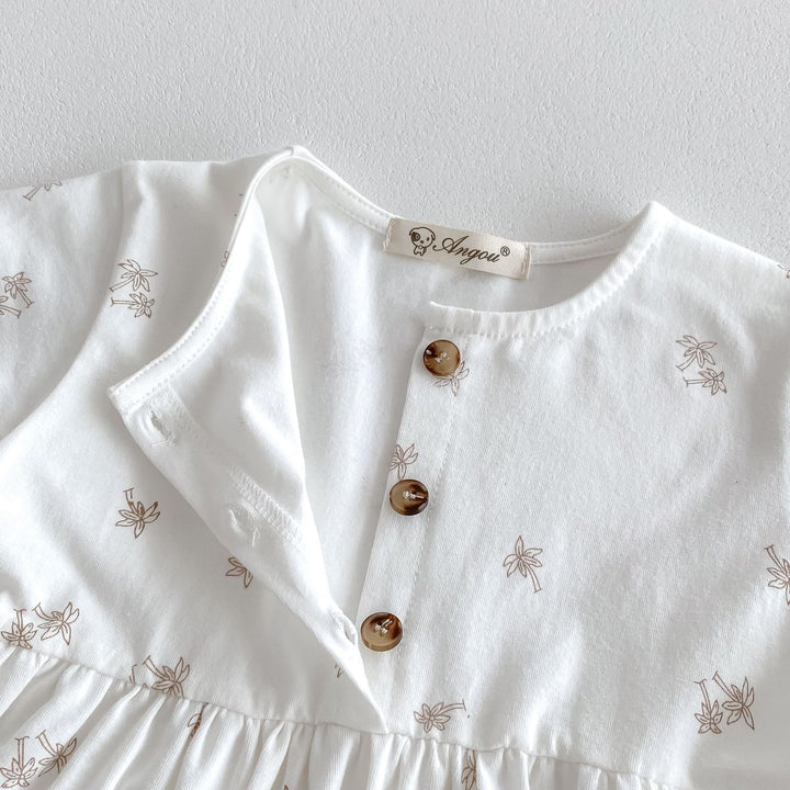 【80-130】パームツリー半袖ワンピース