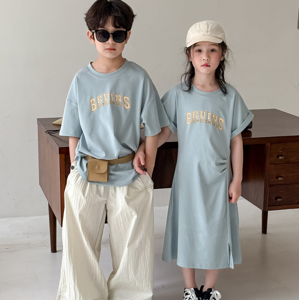 【90-150】フロントロゴTシャツワンピース