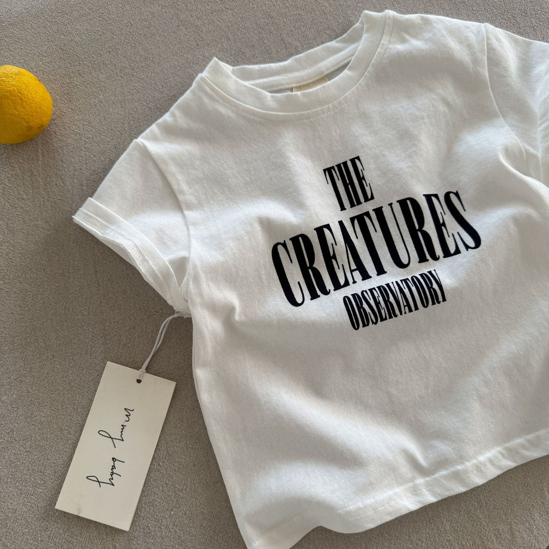 【90-140】英字ロゴデザインTシャツ