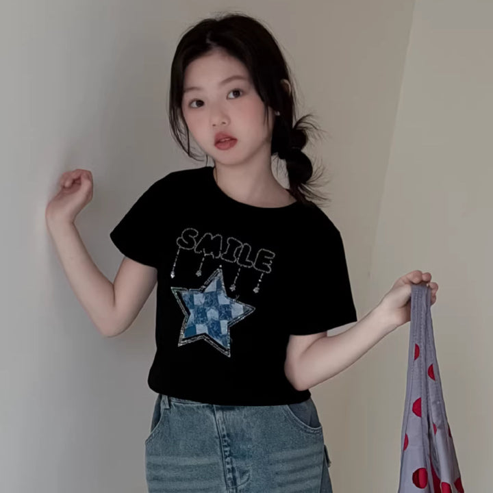 【100-150】SMILE＆STAR Tシャツ