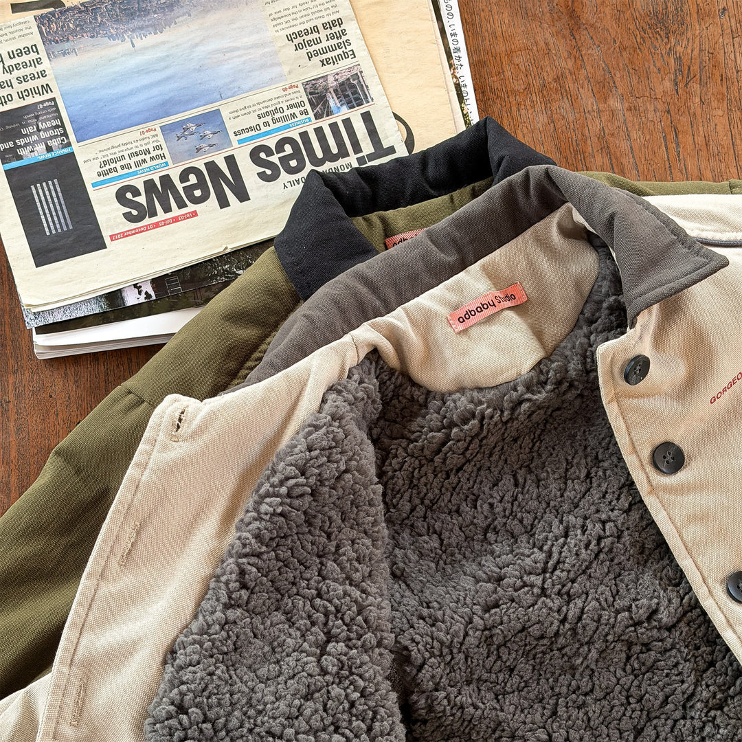 【80-130】バイカラー中綿ジャケット