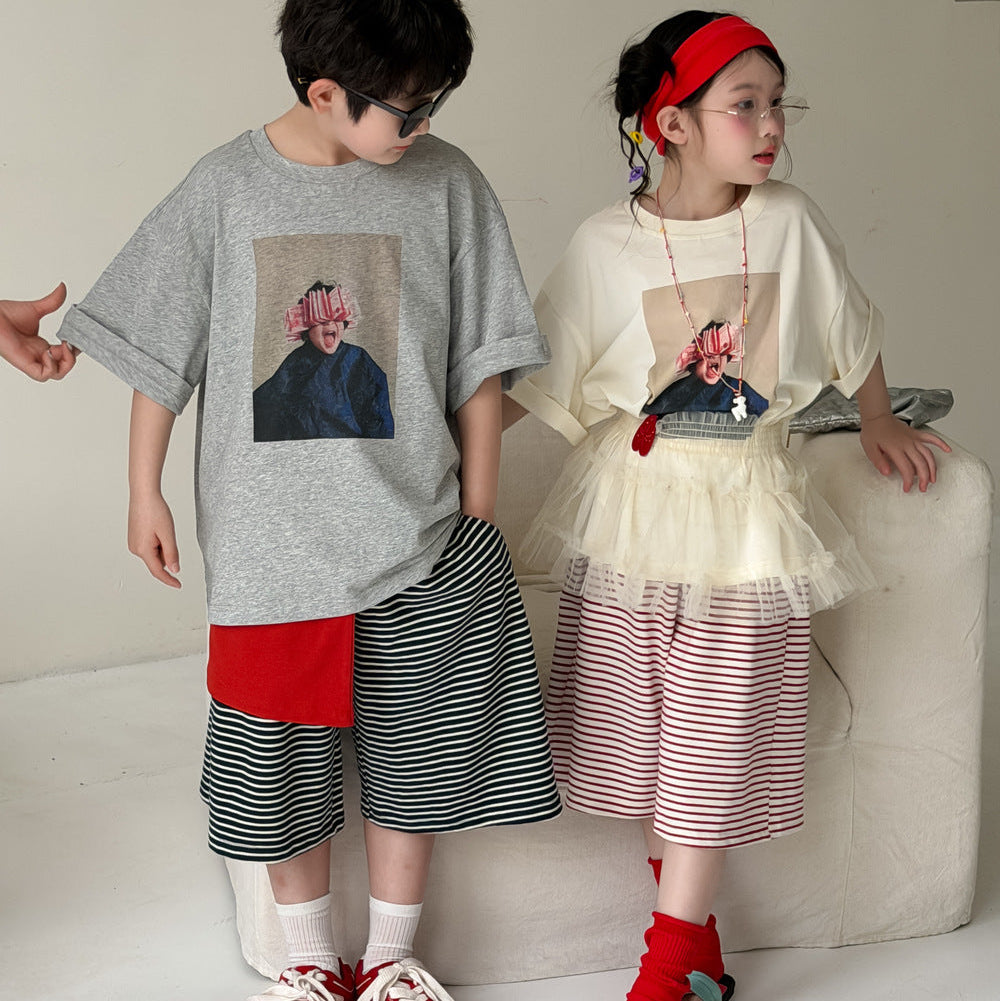 【100-150】フロントプリントTシャツ