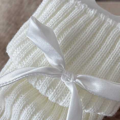 ワンポイントリボンレッグウォーマー