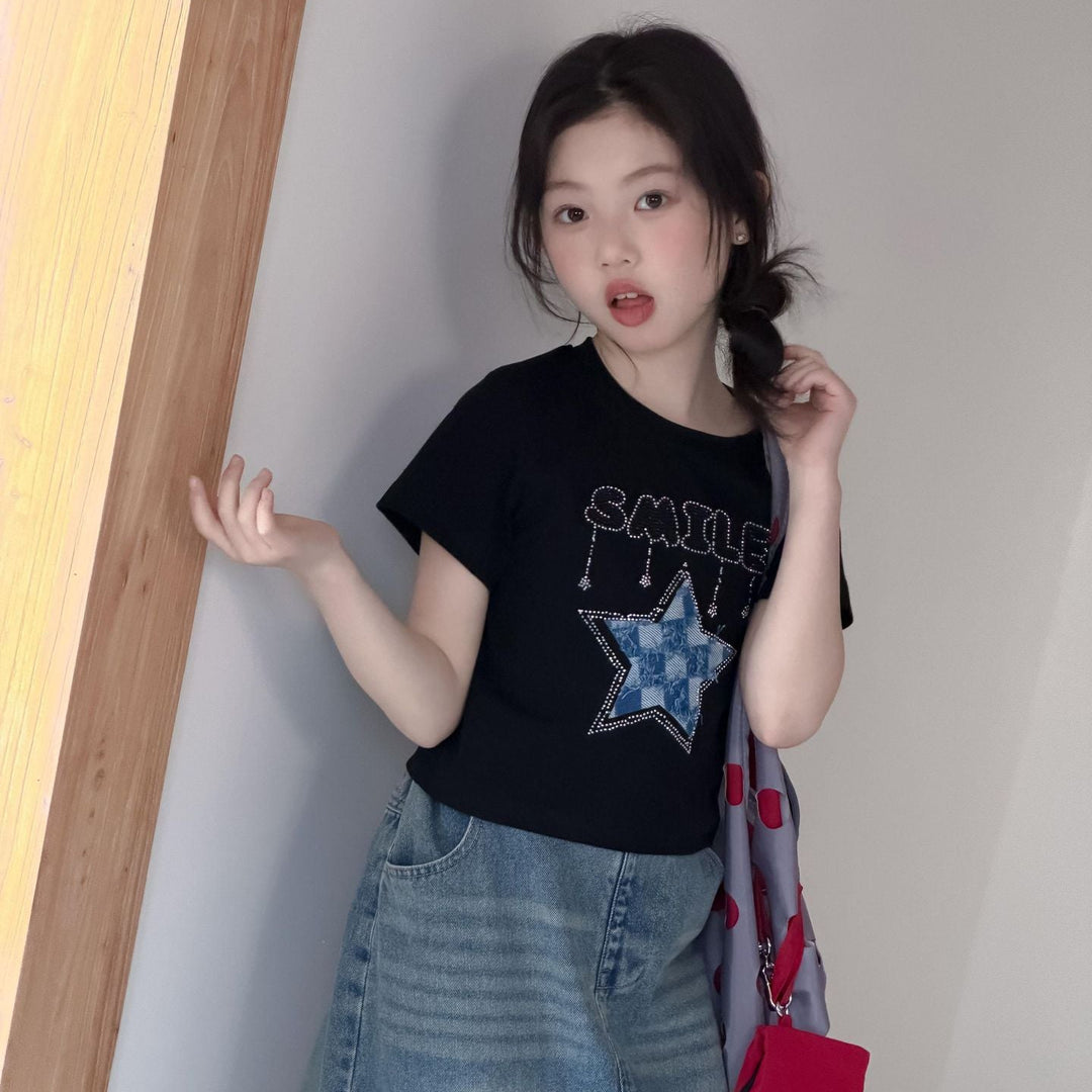 【100-150】SMILE＆STAR Tシャツ