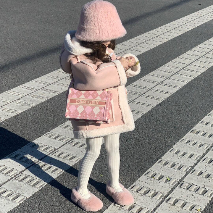 【90-140】フード付きカラーフェイクムートンショートコート