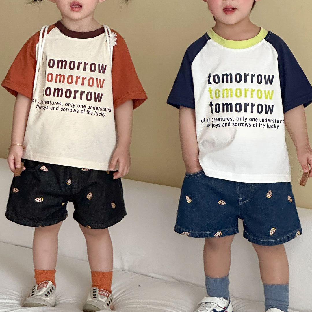 【80-150】英字ロゴラグランスリーブTシャツ