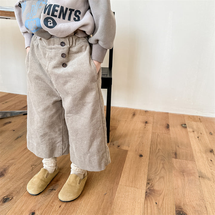 【80-130】コーデュロイワイドパンツ