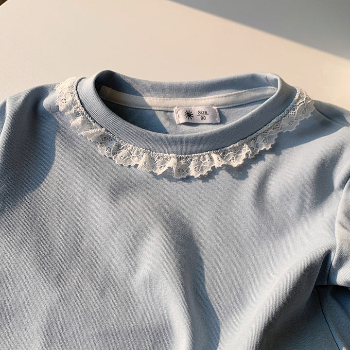 【90-140】レースデザインシンプルTシャツ