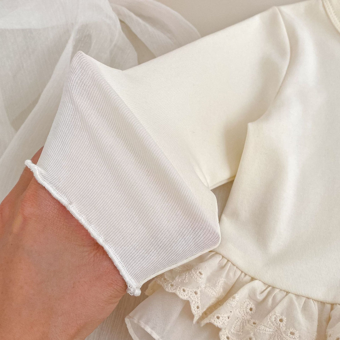 【73-120】レース＆フリルヘムプルオーバー