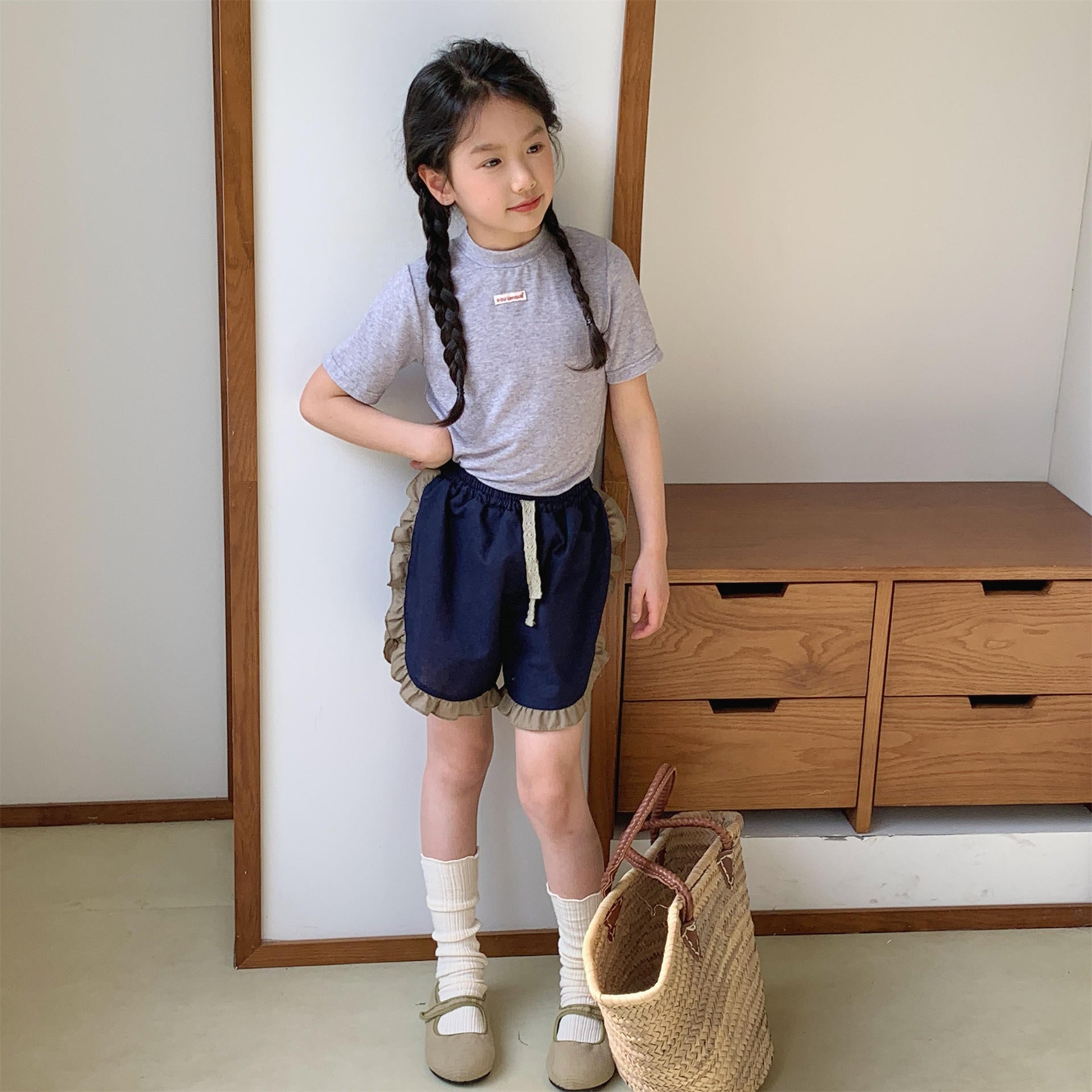 80-130】フリルヘムキュートショートパンツ｜ELMO-こども服エルモ