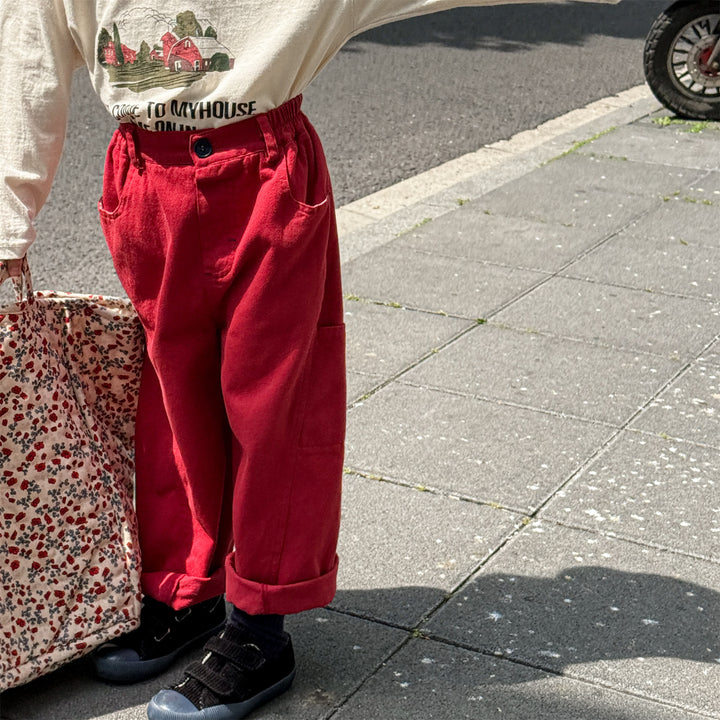 【80-130】シンプルロングパンツ