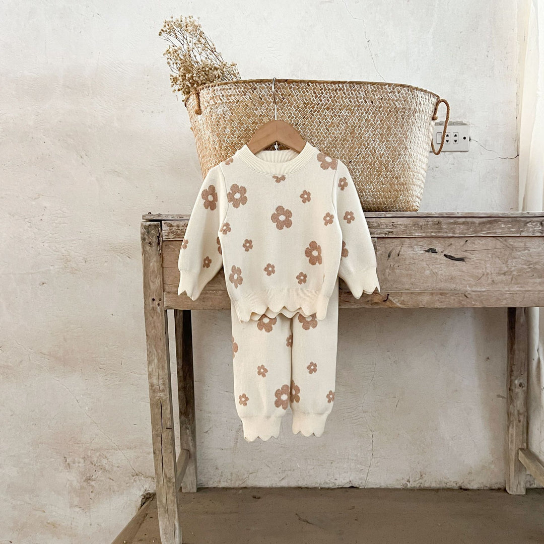 【73-100】スカラップヘム花柄セットアップ