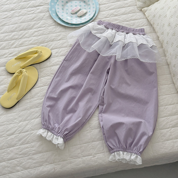 【90-150】レースデザインロングパンツ