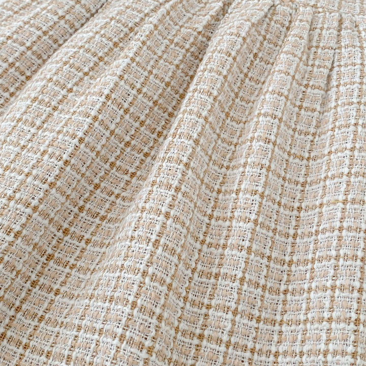 【80-130】フラワーモチーフチェック柄ワンピース