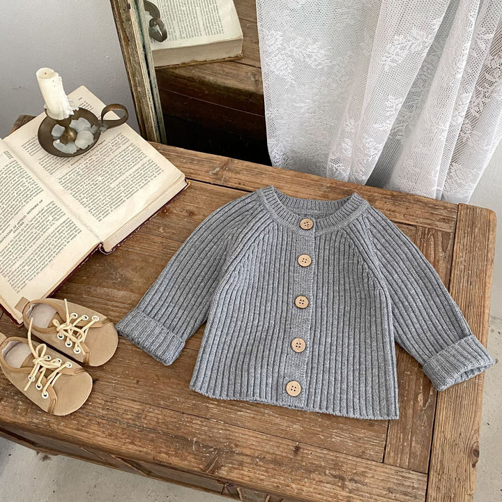 【73-90】シンプルリブカーディガン