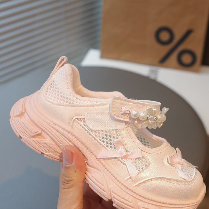 【16.5-22.0】デコラティブデザインメッシュシューズ