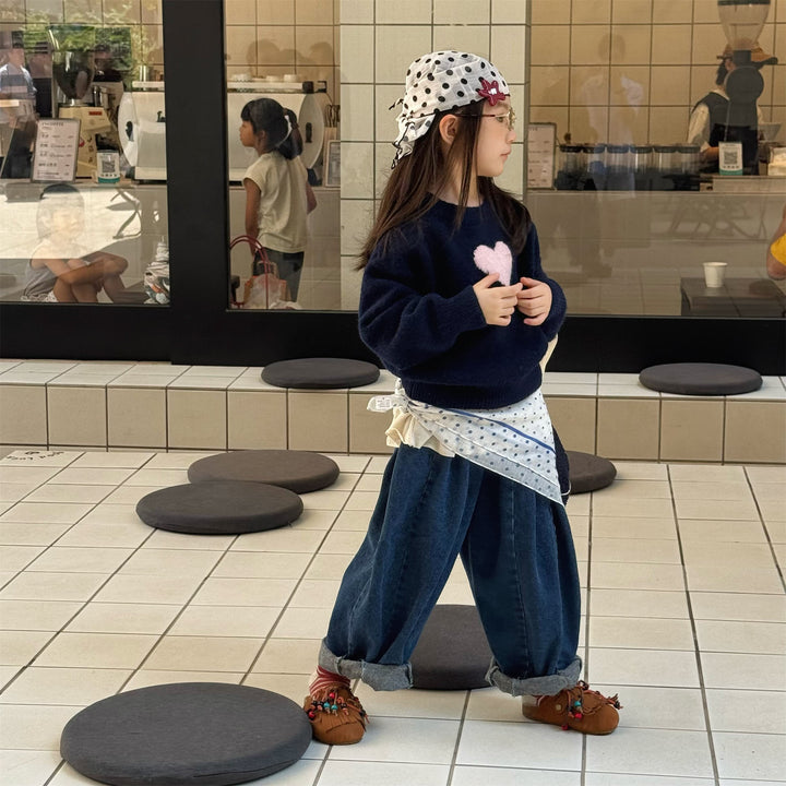 【80-130】フロントハートニットトップス