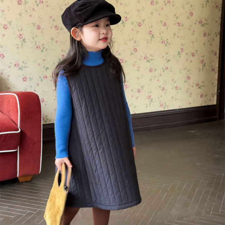 【90-140】ノースリーブキルティングワンピース