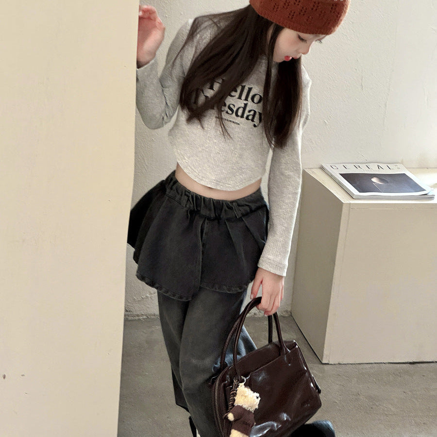【90-150】フート付きショート丈トップス