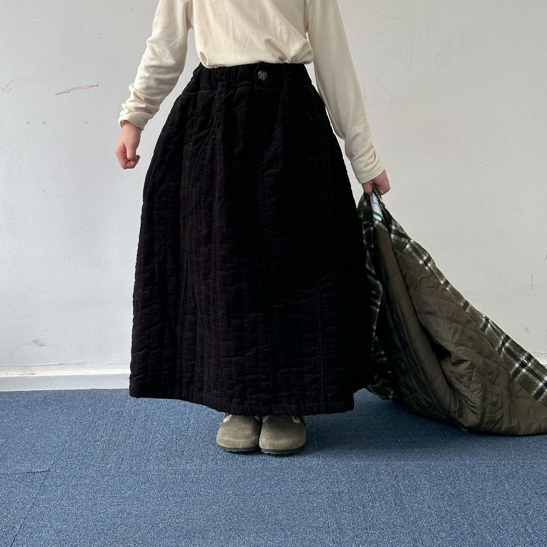【90-150】キルティングロングスカート