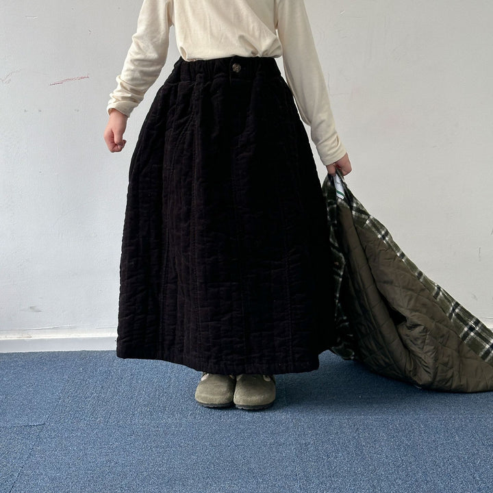 【90-150】キルティングロングスカート